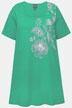 T-shirt long, imprimé floral de l'épaule jusqu'à la base, coupe évasée