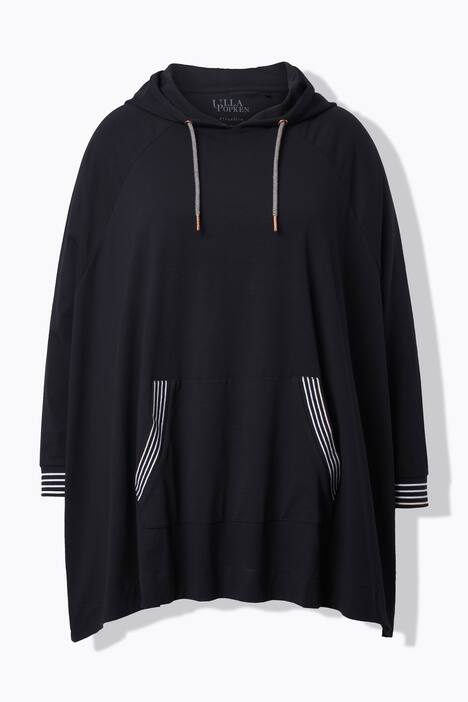 Loungewear poncho, oversized, capuchon, lange mouwen