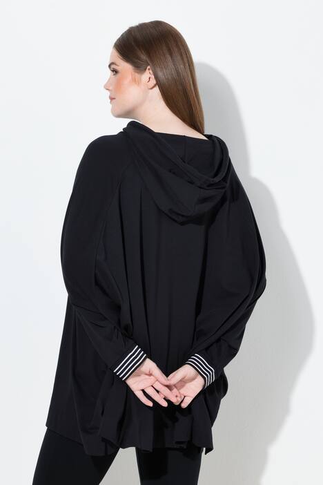 Loungewear poncho, oversized, capuchon, lange mouwen