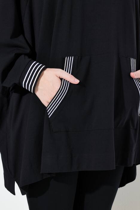 Loungewear poncho, oversized, capuchon, lange mouwen