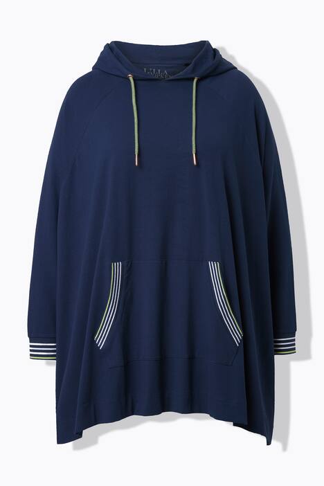 Loungewear poncho, oversized, capuchon, lange mouwen
