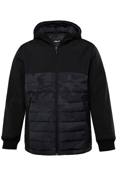 Prošívaná bunda Men+, kapuce, kapsy na zip, do 8XL