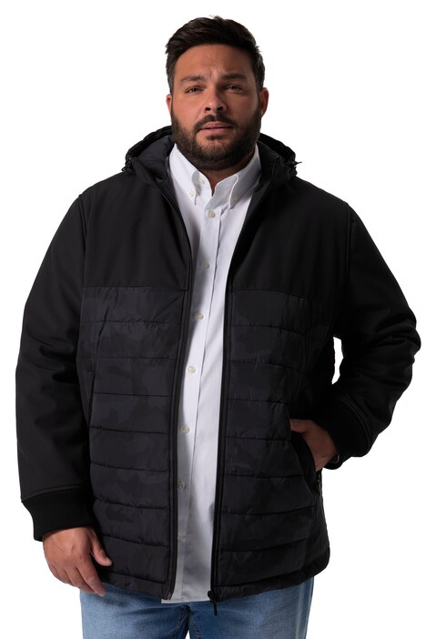 Prošívaná bunda Men+, kapuce, kapsy na zip, do 8XL