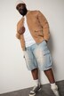 STHUGE Jeans-Bermuda, Baggy Fit, Cargotaschen, bleached Denim, bis 72