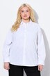 Blouse, broderie cœur, coupe évasée, col chemise, manches longues
