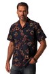 Košile JP1880, krátké rukávy, seersucker, Cuba límeček, Cuba střih, do 8XL
