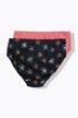 Bragas, pack de 2, flores/liso, algodón orgánico