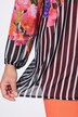 Blusa dal taglio svasato in chiffon con righe e fiori