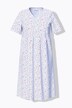 Chemise de nuit à fleurs. Col V et manches courtes