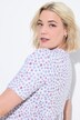 Chemise de nuit à fleurs. Col V et manches courtes