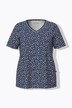 Pyjamastop, blomster, V-udskæring, korte ærmer