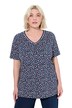 Pyžamové tričko, květy, výstřih do V, krátké rukávy
