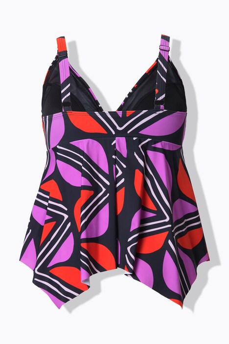 Tankini, grafische print, zachte cups, gerecycled