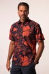 Chemise en lin mélangé JP 1880, manches courtes et col Kent, imprimé all-over, coupe Modern Fit - jusqu'au 8 XL