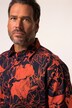 Chemise en lin mélangé JP 1880, manches courtes et col Kent, imprimé all-over, coupe Modern Fit - jusqu'au 8 XL