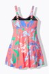 Badjurk, bloemen, zachte cups met beugel, stijlvolle bandjes