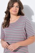 Camiseta de rayas horizontales, cuello redondo, media manga