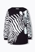 Sweat-shirt imprimé zèbre, manches longues et amples, coupe évasée