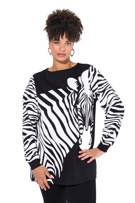 Mikina, A střih, zebra vzor, široké dlouhé rukávy