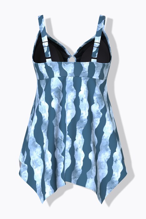 Robe de bain dans un imprimé vagues, bonnets souples et Powermesh