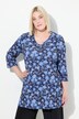 Longshirt, A-Linie, Blumenmuster, V-Ausschnitt