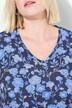 Longshirt, A-Linie, Blumenmuster, V-Ausschnitt