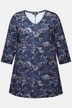 T-shirt long, motif all-over (intégral), coupe évasée et décolleté en V
