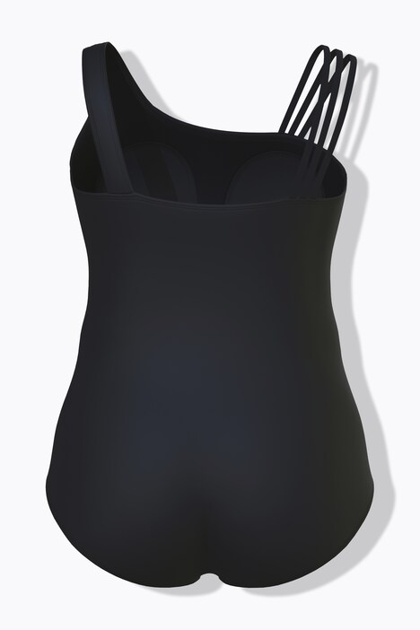 Maillot de bain imprimé baroque, bonnets souples, bretelle triple