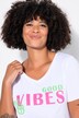 T-shirt, A-lijn, GOOD VIBES-motief