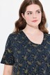 T-shirt, A-linje, V-udskæring, 3/4-ærmer, økologisk bomuld