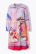 Vestido, forma en A, estampado por toda la prenda, manga larga