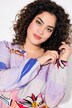 Vestido, forma en A, estampado por toda la prenda, manga larga