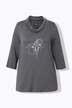 T-shirt avec imprimé métallique, col bénitier et manches 3/4