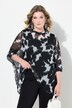 Net-bluse, oversized, mønster, uigennemsigtig top