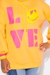 Hoodie, LOVE SMILEY motiv, hættetrøje