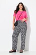 Pantalon à enfiler Rose en crêpe. Jambe large et taille élastique