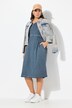 Robe en jersey à poches. Décolleté V et manches courtes. Coupe évasée