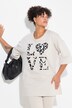 T-skjorte, oversized, leopard LOVE-statement