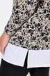 Maglione 2-in-1 dal taglio svasato con maglia fine a fiori e inserto a blusa