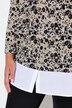 Maglione 2-in-1 dal taglio svasato con maglia fine a fiori e inserto a blusa
