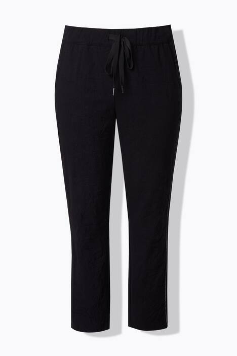 Broek, crincle-materiaal, zijstrepen, elastische tailleband