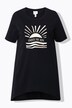 T-shirt, soleil, col rond, manches courtes, coton bio
