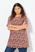 Cutout Floral Print Short Sleeve Knit Tunic