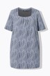 T-shirt long, motifs petits points, décolleté carré et manches courtes, coupe évasée