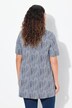 T-shirt long, motifs petits points, décolleté carré et manches courtes, coupe évasée