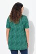 T-shirt long, motifs petits points, décolleté carré et manches courtes, coupe évasée