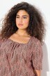 Longshirt, Punkte, A-Linie, Carree-Ausschnitt, Halbarm