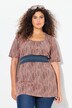 Longshirt, Punkte, A-Linie, Carree-Ausschnitt, Halbarm