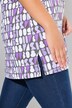 T-shirt motif chiffres, col en V et manches courtes, coupe évasée