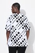 T-shirt en coton Pima, col rond et manches courtes, coupe évasée et imprimé pois